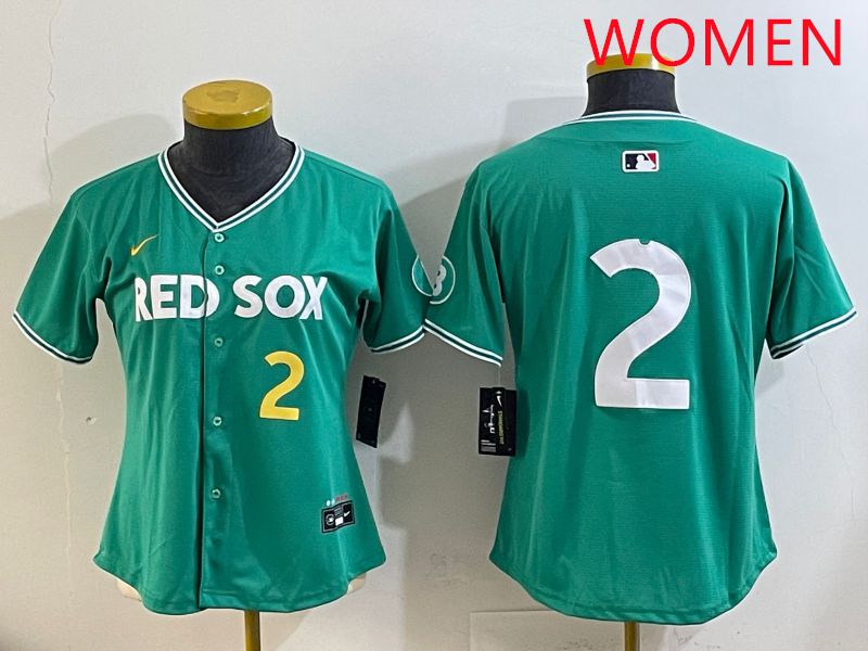 Women Boston Red Sox #2 No Name Green Joint Name Nike 2025 MLB Jersey style 6->women mlb jersey->Women Jersey